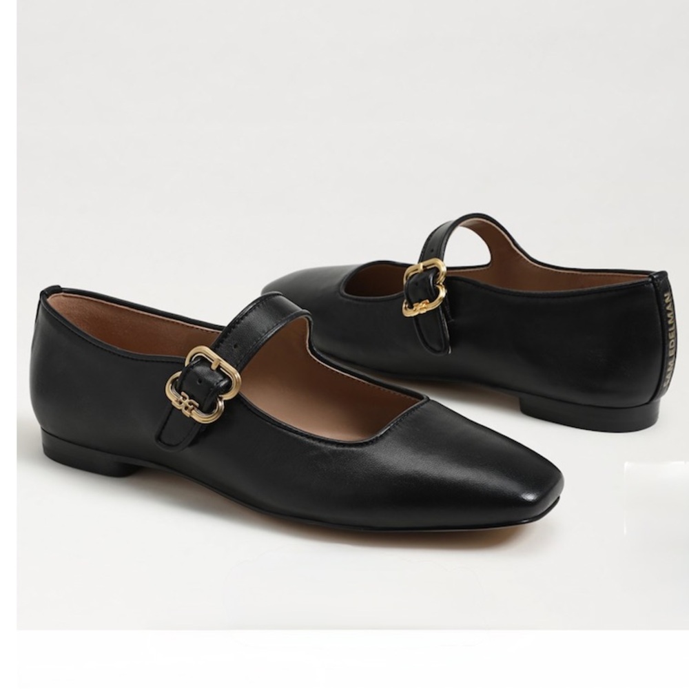 Sam Edelman Michaela Elegant Black Mary Jane Flats size 8.5 women black Leather